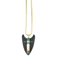 Médaillon ethnique Enora | Black/Mango