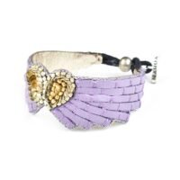 Bracelets cuir Ange | Mauve