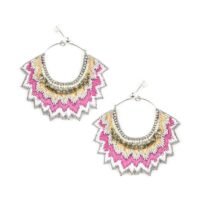 Boucles d'oreilles brodées Maria | Lilac