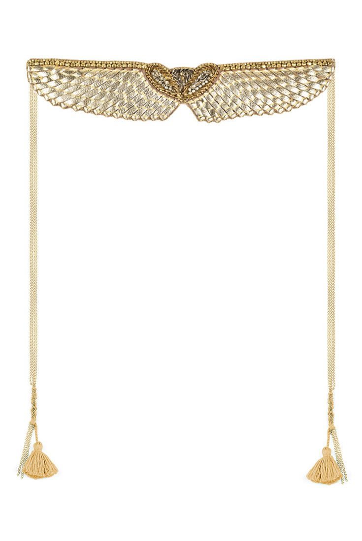 Chocker brodé en cuir Angus | Gold