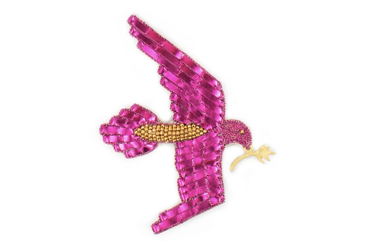 Broche cuir Colomba | Pink