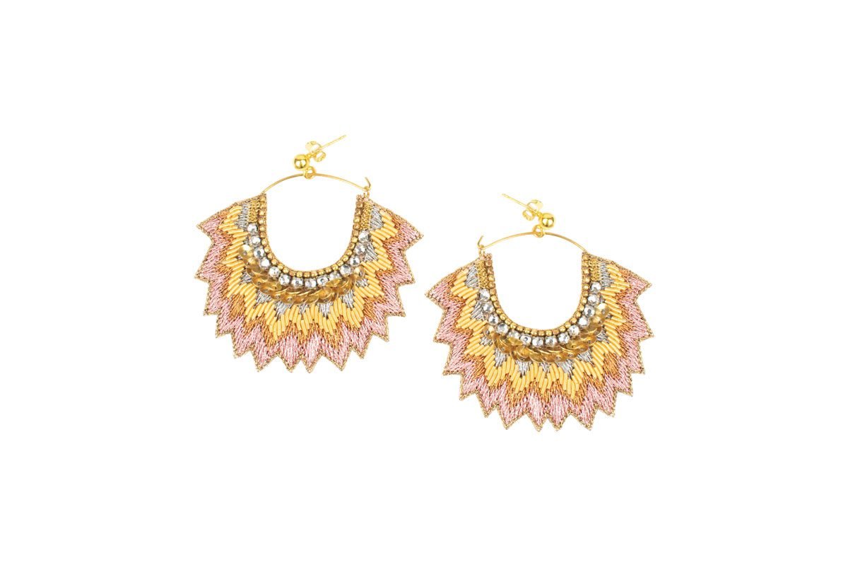 Boucles d'oreilles métalliques Maria | Copper Pink