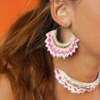 Boucles d'oreilles brodées Maria | Lilac