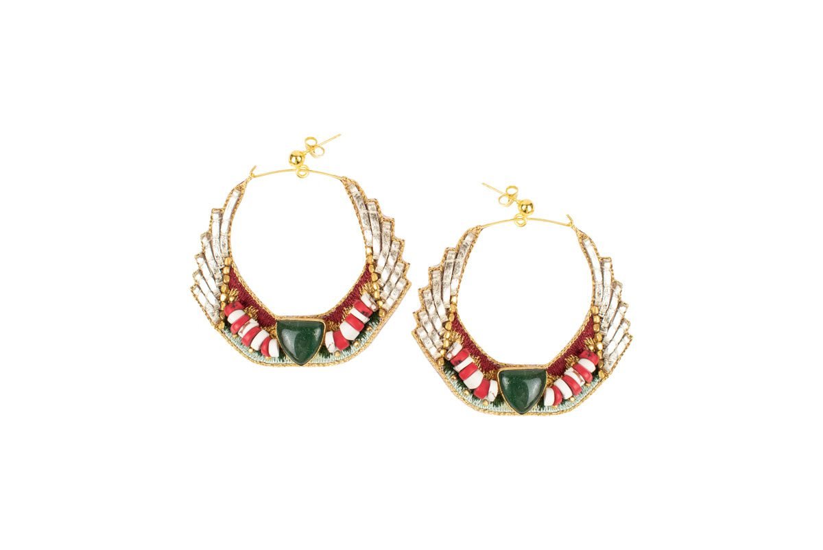 Créoles en cuir Cheri | New Gold