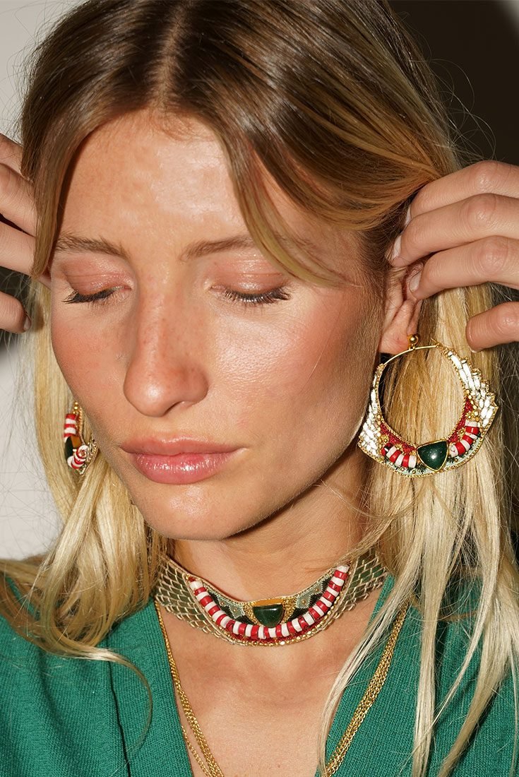 Créoles en cuir Cheri | New Gold