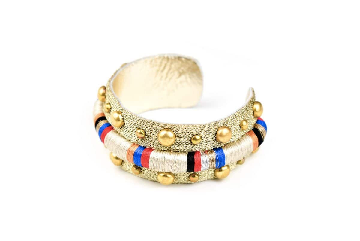 Bangle ethnique Enkaï | Gold/Red