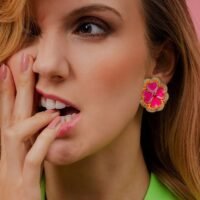 Clips Puces à oreilles (ear chip) Lucky Fushia