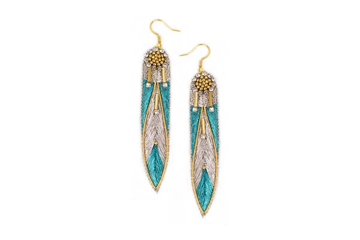 Boucles d'oreilles métalliques Apsa | Aquamarine