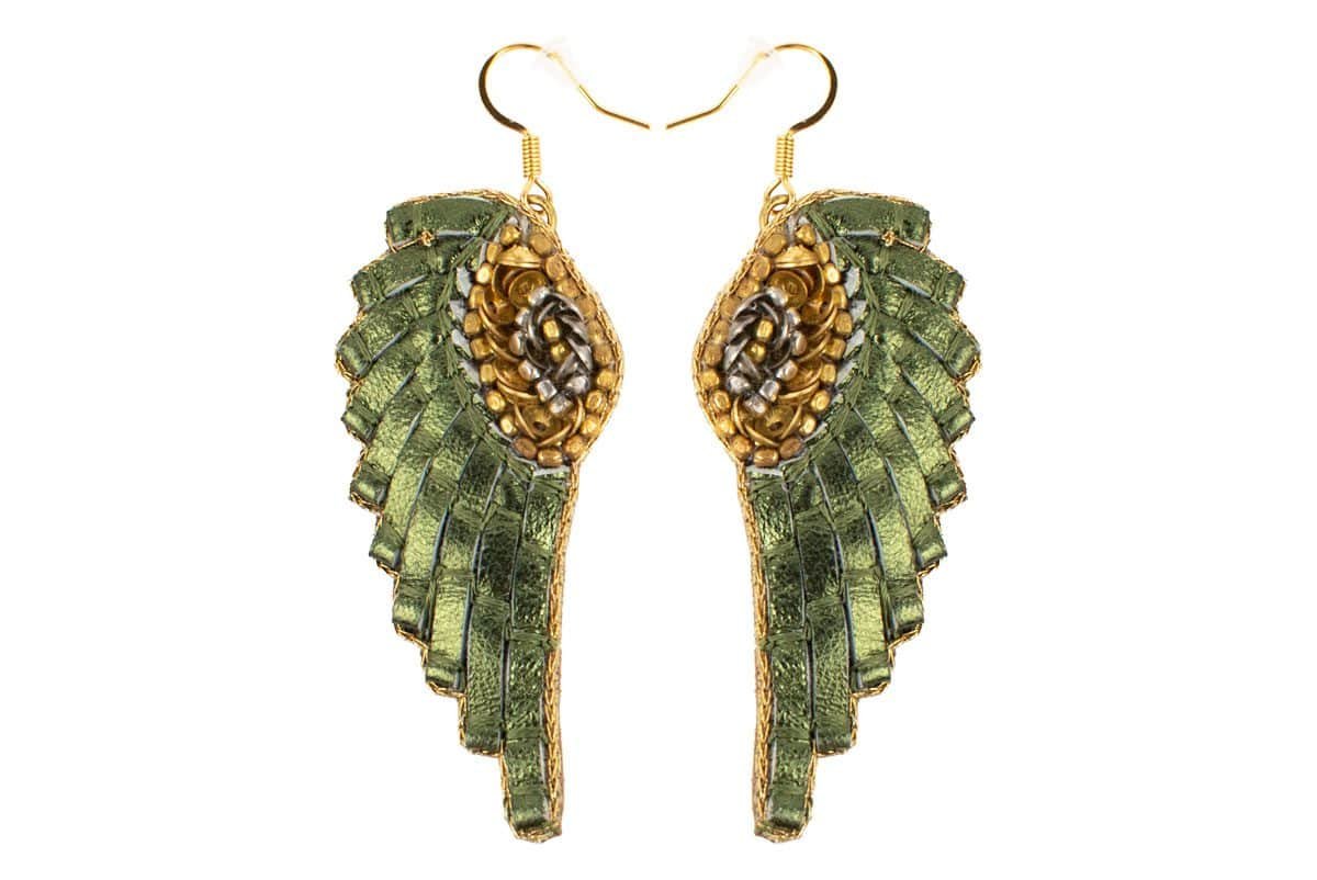 Boucles d'oreilles Anita Kaki metallic