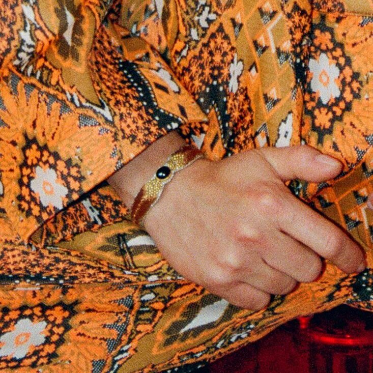 Bangle ethnique Braha | Orange Metallic