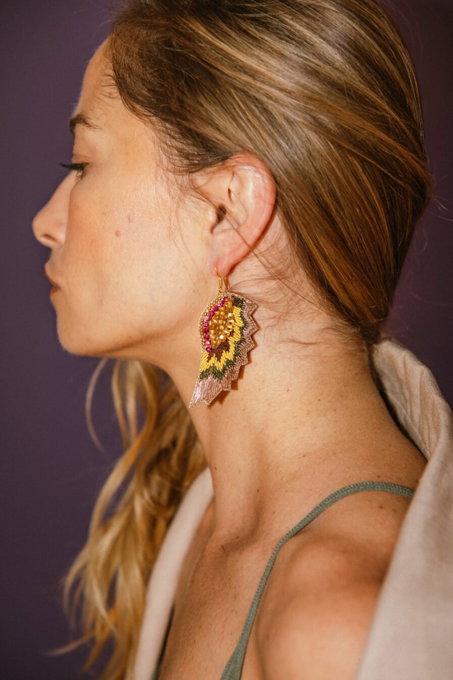 Boucles d'oreilles métalliques Magda | Roseleaf