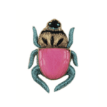 Metallic Blue Legs / Pink Jade stone