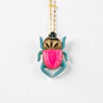 Metallic Blue Legs / Pink Jade stone