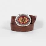 Burgundy / Boucle argent + Tige marron